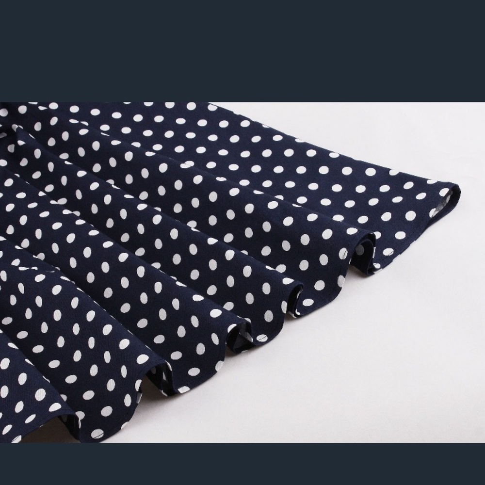 Blue polka dot vintage style dress - Picture 6 of 8